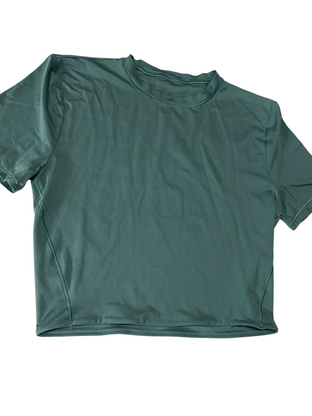 Lululemon Wundermost Ultra-Soft Nulu Crewneck Cropped T-Shirt Size XS Forest - Picture 4 of 9
